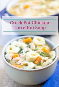 Easy Crock Pot Chicken Tortellini Soup Recipe via easycrockpotrecipe.com