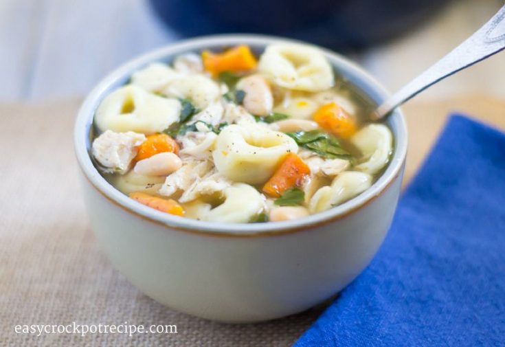 Crock Pot Chicken Tortellini Soup - Easy Crock Pot Recipe