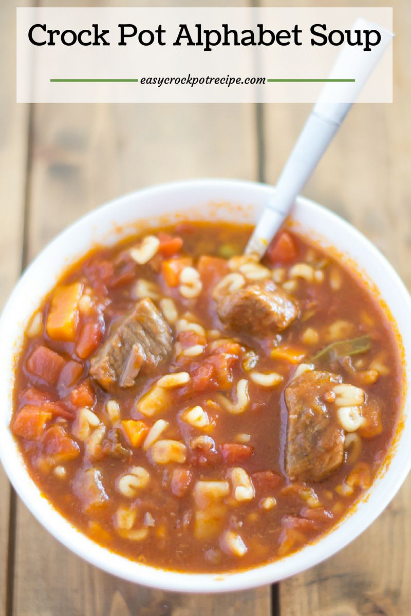Crock Pot Alphabet Soup with beef stew meat is the adult version of that favorite childhood canned soup.