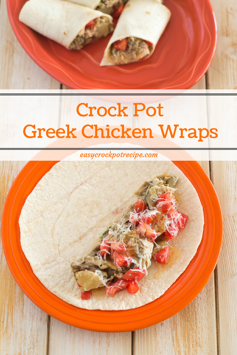 Crock Pot Greek Chicken Wraps via easycrockpotrecipe.com