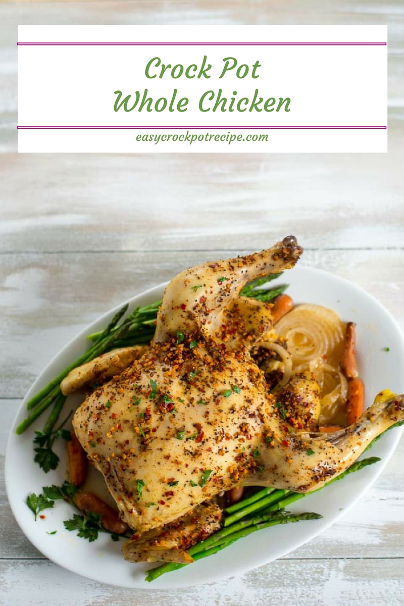 Crock Pot Whole Chicken Recipe via easycrockpotrecipe.com