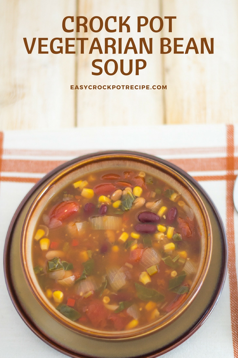 Crock Pot Vegetarian Bean Soup recipe 